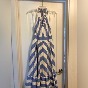 Kate Spade Fit & Flare Dress Blue White A Line Stripes Size 2
